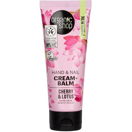 Organic Shop Hand   Nail Cream Balm Cherry   Lotus   75 Ml