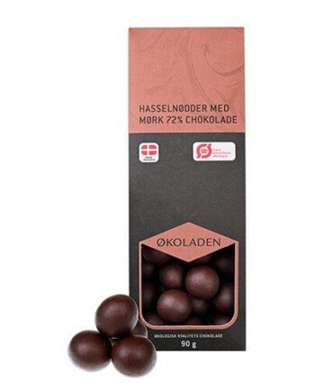 økoladen Hasselnødder M  72  Mørk Chokolade ø  90g