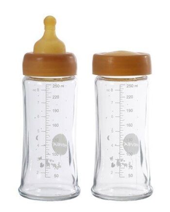 Hevea Baby Glas Sutteflaske Wide Neck 2 Pak 250ml