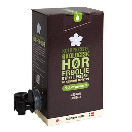 Nyborggaard Hørfrøolie økologisk   Bag In Box 1 Liter