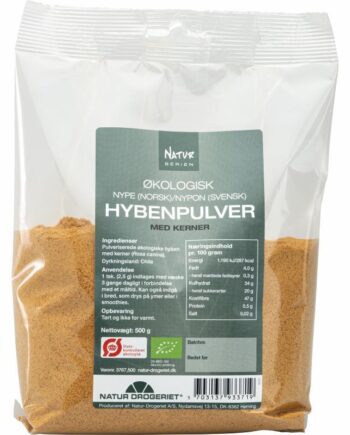 Hyben Pulver  Fin økologisk   500 Gram