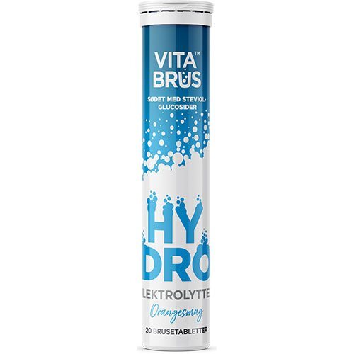 Hydro Elektrolytter Brusetabletter   Orangesmag   20 Tabletter