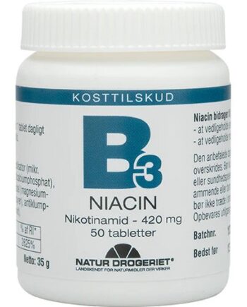 Niacin  Nikotinamid  420 Mg   50 Tabletter