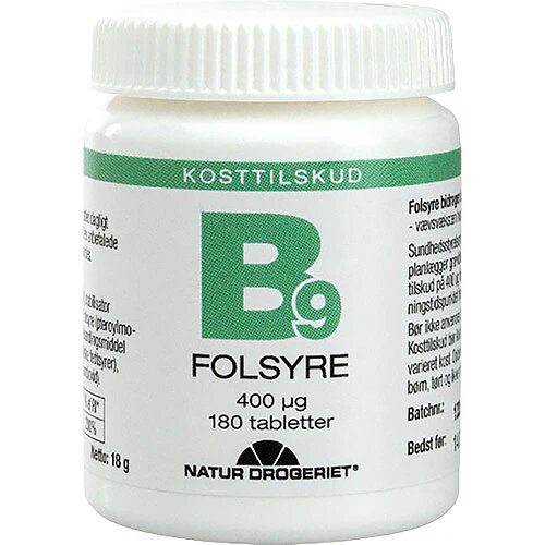 Folsyre økonomikøb 400 G 180 Tabletter