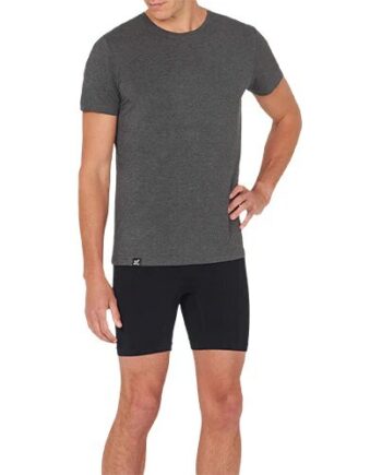 Men S Crew Neck T Shirt Mørk Grå Str  S