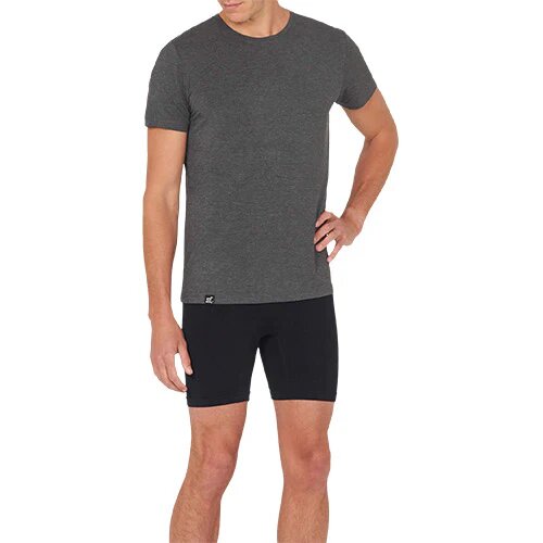 Men S Crew Neck T Shirt Mørk Grå Str  S