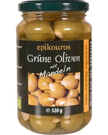 Oliven Grønne M Mandler øko  320 Gram
