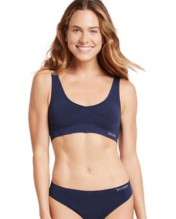Padded Shaper Crop Bra Navy Str  S