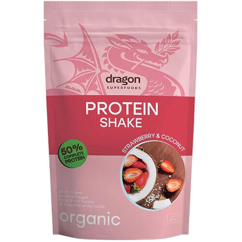 Protein Shake Jordbær Kokos øko 450 Gram