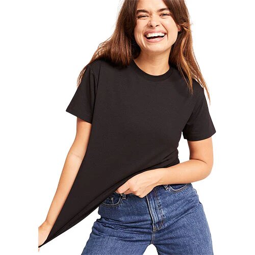 Women S Classic Crew Neck T Shirt Sort Str  L