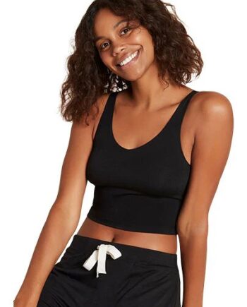 Shelf Bra Crop Top Sort Str  Xl