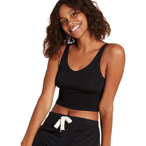 Shelf Bra Crop Top Sort Str  Xl