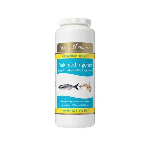 Fisk M Ingefær Fitness Pharma 180 Kapsler