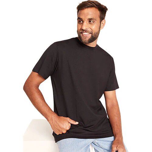 Men S Classic Crew Neck T Shirt Sort Str  S