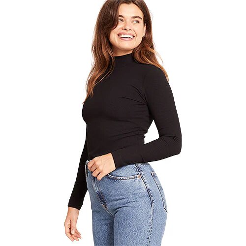 Women S Ribbed Turtleneck Top Sort Str  L