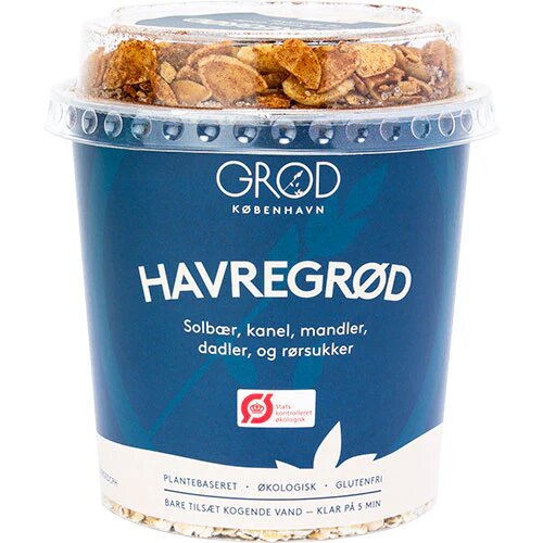 Grød Havregrød M Solbær Kanel Mandler Dadler ø