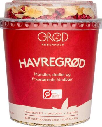 Grød Havregrød M  Mandler  Frysetørrede Hindbær ø