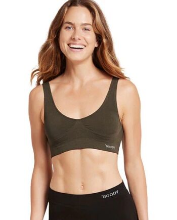 Padded Shaper Crop Bra Dark Olive Str  Xs