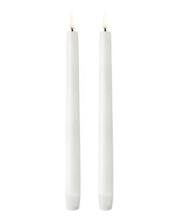 Led Kronelys  Nordic White  Smooth  2 Pack  2 3x25