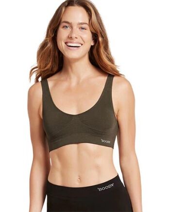 Padded Shaper Crop Bra Dark Olive Str  M