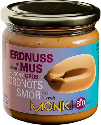 Jordnøddesmør Crunch ø Monki   330 Gram