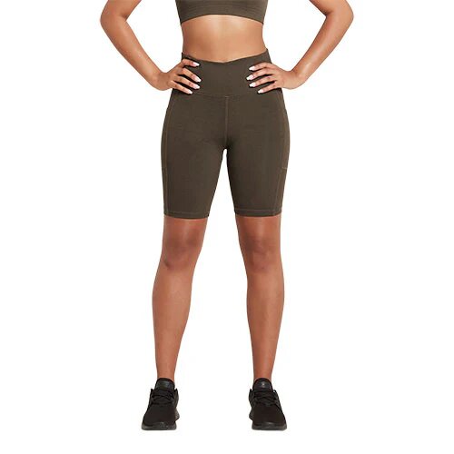 8 Quot High Waist Shorts Dark Olive Str M Motivate 1 Stk