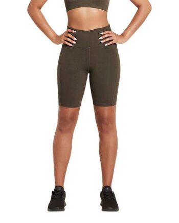 8 Quot  High Waist Shorts Dark Olive Str  S Motivate   1 Stk