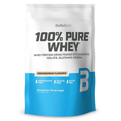 100  Pure Whey Protein Pulver Cookies   Cream   454 Gram