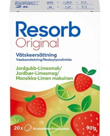 Resorb Original Jordbær Limesmag   20 Tabletter