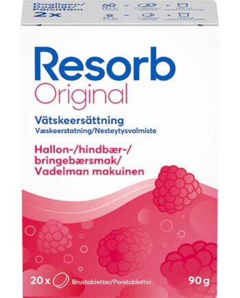 Resorb Original Hindbærsmag   20 Tabletter