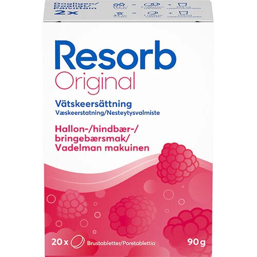 Resorb Original Hindbærsmag   20 Tabletter
