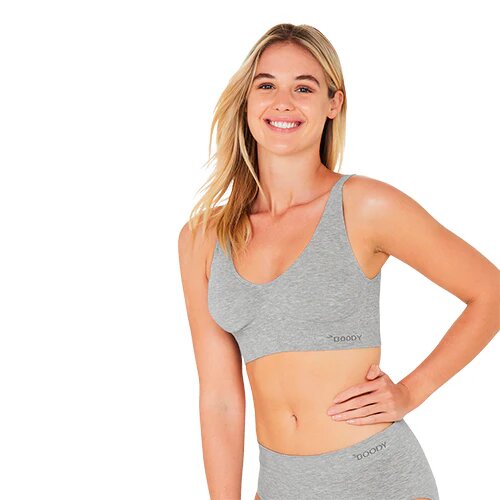Padded Shaper Crop Bra Lysegrå Str  Xl
