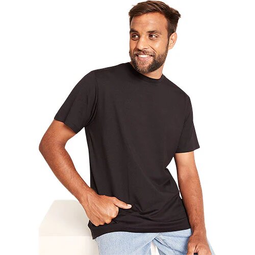 Men S Classic Crew Neck T Shirt Sort Str  M