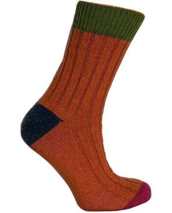 Merinostrømper Lime Orange Str  35 38