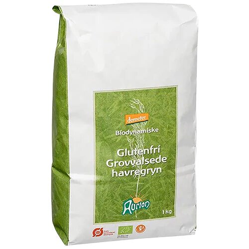 Aurion Glutenfri Havregryn  Grove ø Demeter   1 Kg