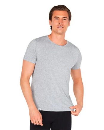Men S Crew Neck T Shirt Lysegrå Str  S