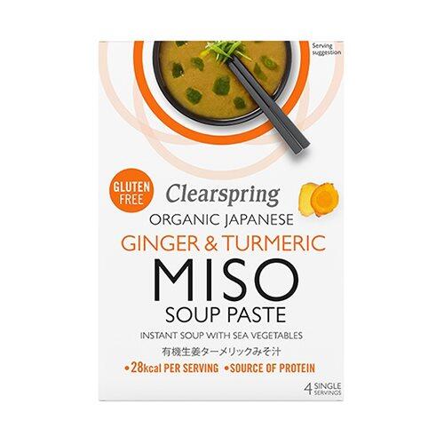 Clearspring: Instant Miso Soup Ingefær   Gurkemeje ø  60g