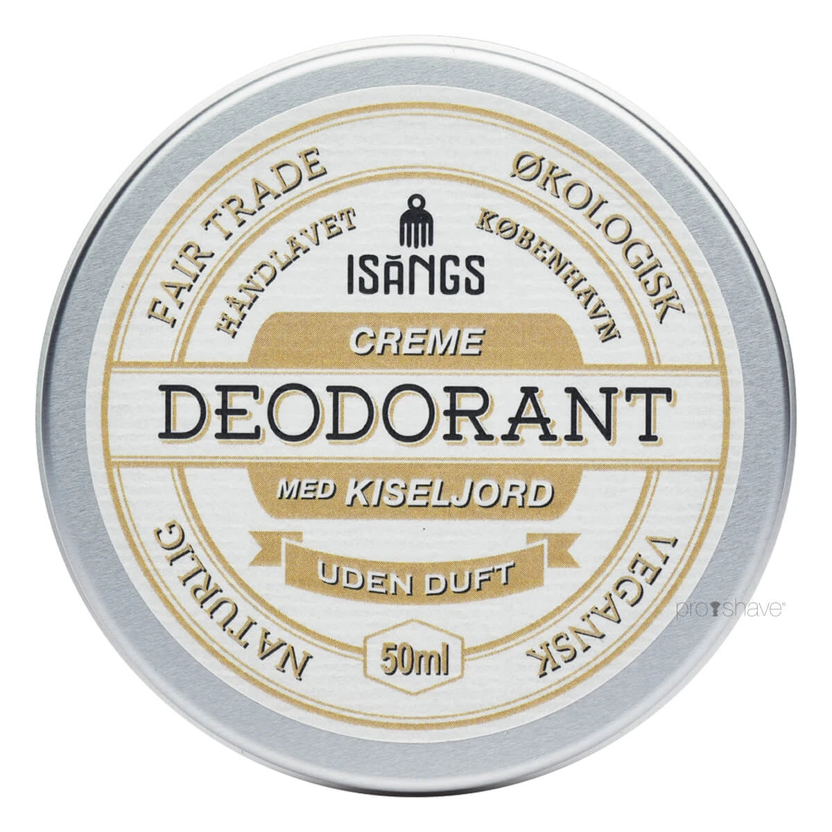 Isangs Creme Deodorant Med Kiseljord Uden Duft 50 Ml