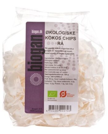 Kokoschips Rå økologisk   200 Gram