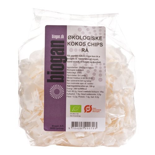 Kokoschips Rå økologisk   200 Gram