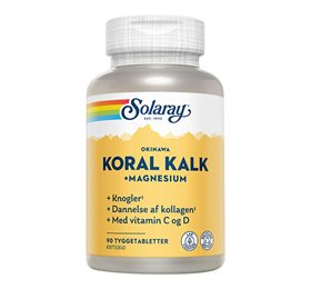 Solaray Koralkalk Med Vit  C Og D Tyggetablet 90 Tab