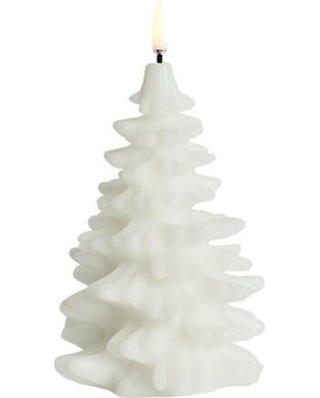 Led Candle Christmas Tree  Nw  Smooth  10x15 Cm Nordic White