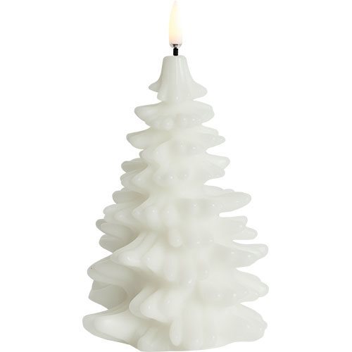 Led Candle Christmas Tree  Nw  Smooth  10x15 Cm Nordic White