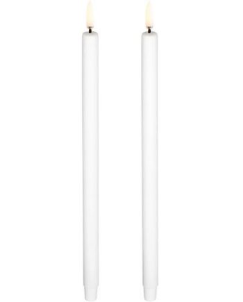 Led Mini Taper Candle  Smooth  2 Pack  1 3x25 Cm Nordic White