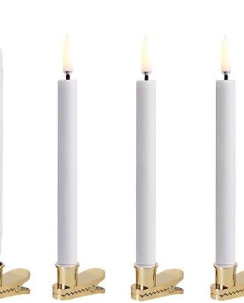 Led Mini Taper Candle W  Clip  4 Pack  1 3x13 8 Cm White