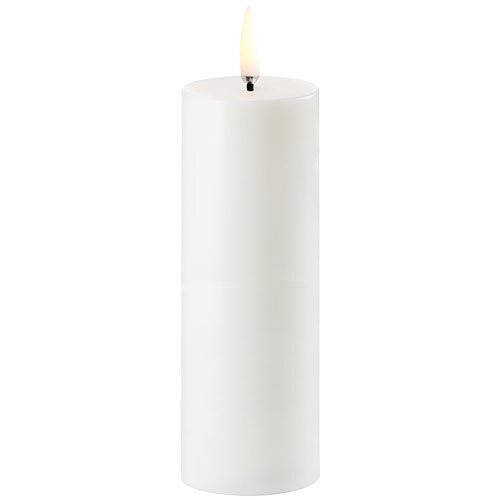 Led Pillar Candle  Nordic White  Smooth  5x14 5 Cm   1 Stk