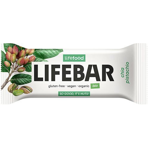 Lifebar Chia Pistacie Raw økologisk   40 Gram