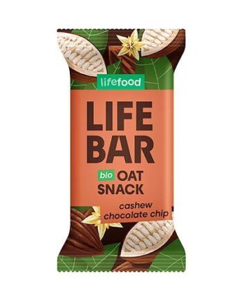 Lifebar Havre Snack Cashew Chocolate Chip økologisk   40 Gram