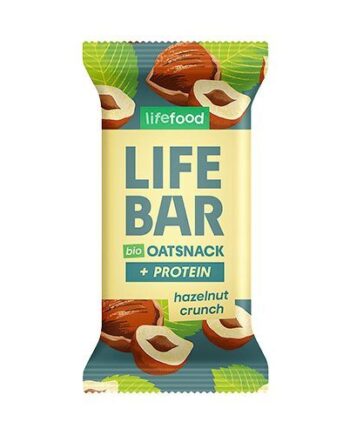 Lifebar Havre Snack Protein Hazelnut Crunch økologisk   40 Gram