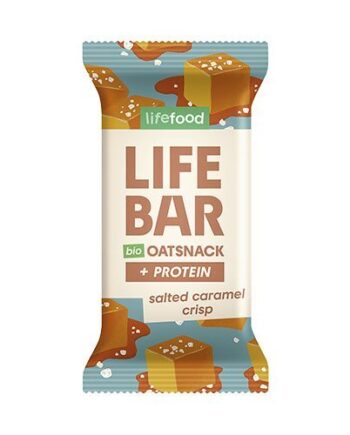 Lifebar Havre Snack Protein Salted Caramel Crisp økologisk   40 Gram